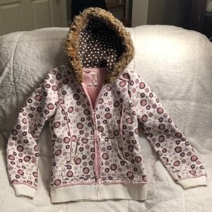 EUC Justice zip up hoodie/jacket 🧥 with fur hood